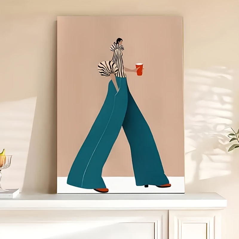 Interior Design House - Modische blaue Hose Frau Poster Drucke