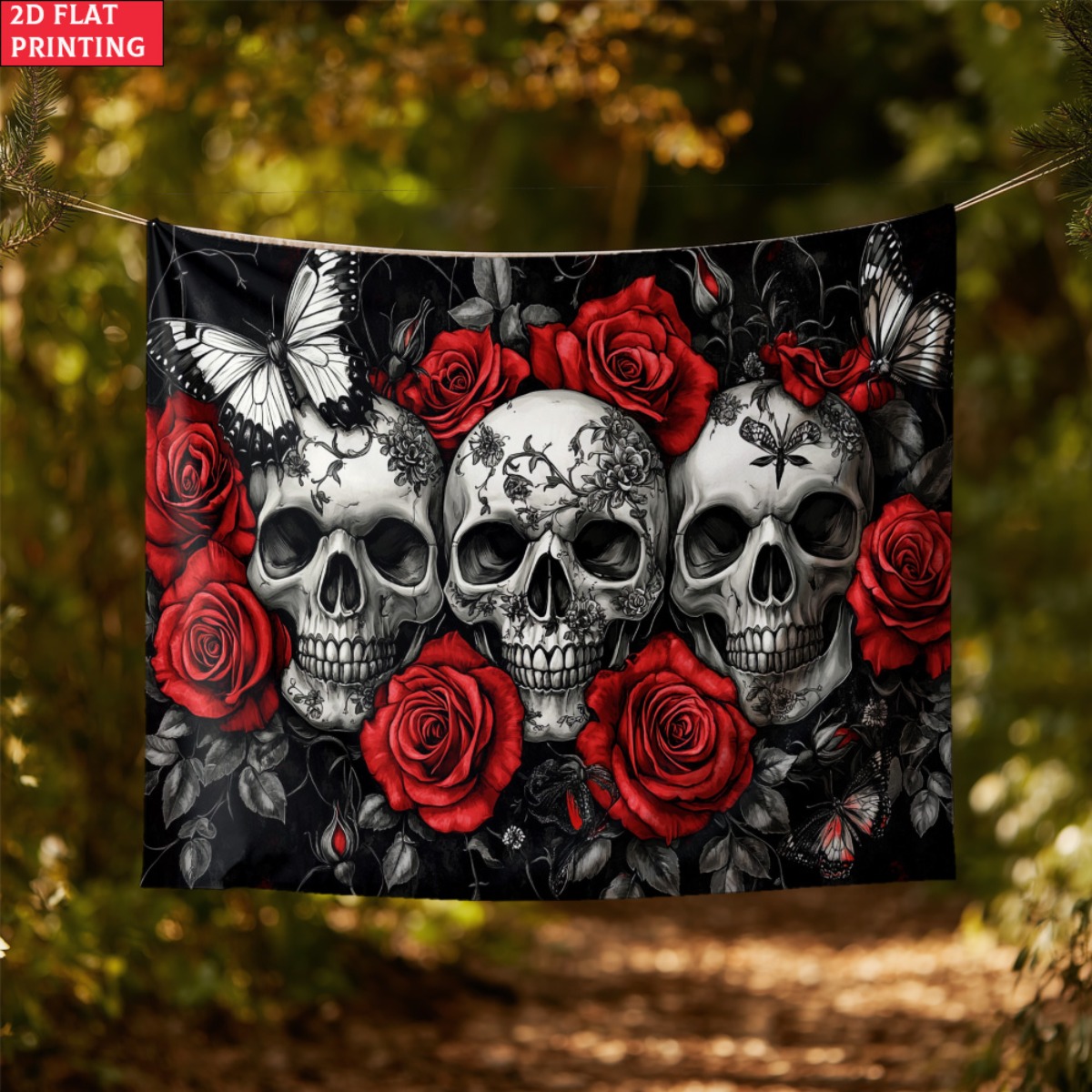 ungerahmter Totenkopf und Rose – Interior Design Modern Bewertung und Preis